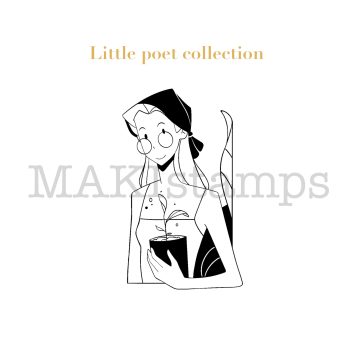 rubber stamp poetry series gardener girl MAKIstamps