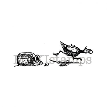 Hühner Stempel rennendes Huhn / Stempelgummi (130903)