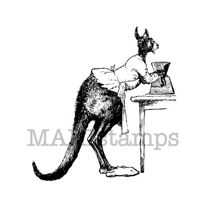 Kangaroo mum rubber stamp makistamps