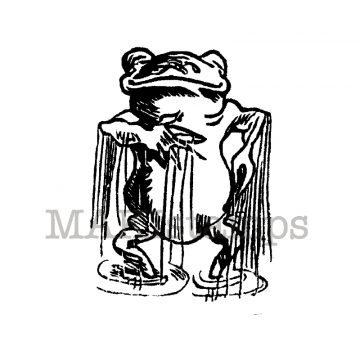 Bathing frog stamp makistamps