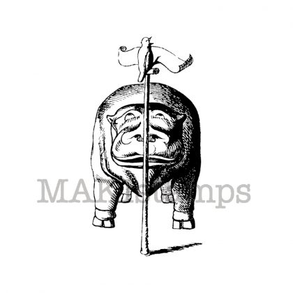 Stempel Nilpferd - unmontiertes Stempelgummi (131017)