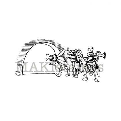 Motivstempel Biene "Bienenaufbruch" - unmontiertes Stempelgummi (131019)