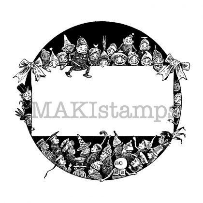 Großer runder Etiketten Stempel / Stempelgummi Brownies (140611)