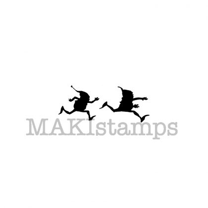 silhouette rubber stamp running brownies