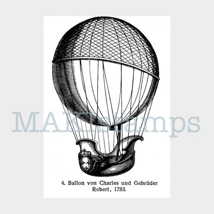 rubber stamp captive balloon MAKIstamps