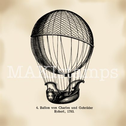 hot air balloon rubber stamp