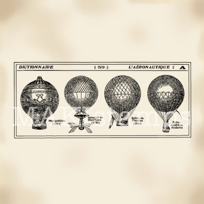 rubber stamp hot air balloons