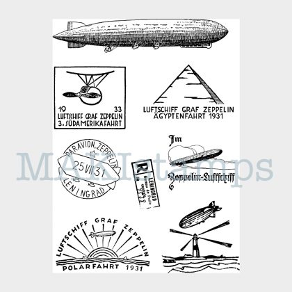 mail art rubber stamp set MAKIstamps postage stamp set