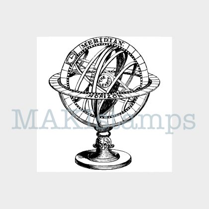 globe rubber stamp MAKIstamps