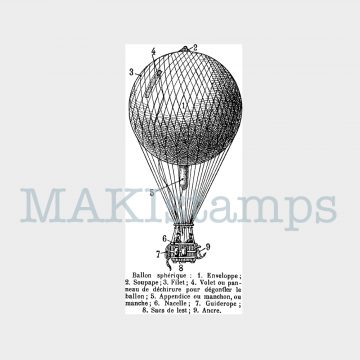 captive balloon rubber stamp MAKIstamps new collection
