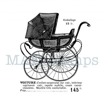 rubber stamp victorian pram MAKIstamps