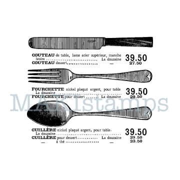 Rubber art stamp cutlery MAKIstamps
