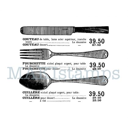 Rubber art stamp cutlery MAKIstamps