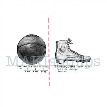 rubber stamps football shoes