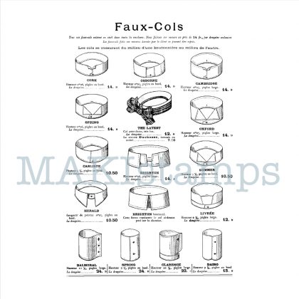 Large background rubber stamp false collars / collage rubber stamp - unmounted or cling stamp (180504)