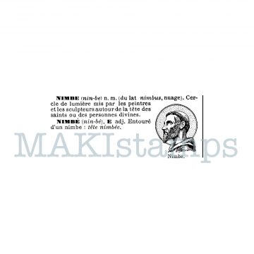 Rubber art stamp saint text stamp MAKIstamps