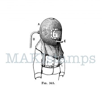 Man in protective suit rubber stamp MAKIstamps