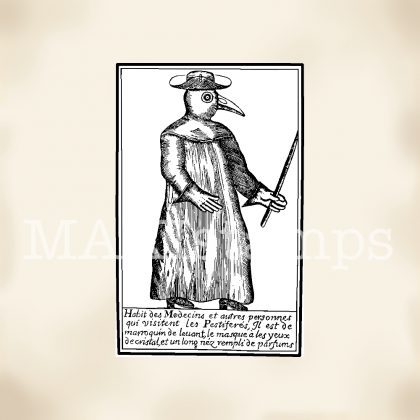plague doctor rubber stamp