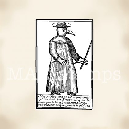 Medieval plague doctor stamp MAKIstamps