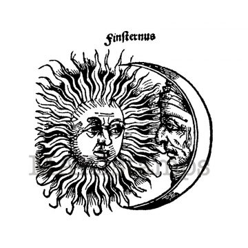Stempel Mittelalter / Finsternis mit Sonne und Mond / Stempelgummi (140412)