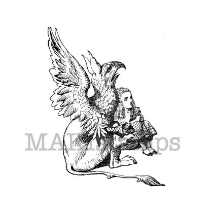 Stempelgummi Motivstempel Alice und Greif (130103)