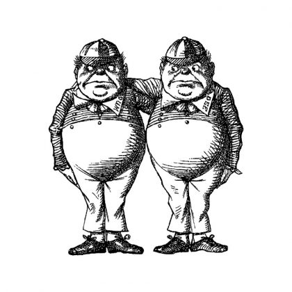 Alice im Wunderland Stempelgummi Tweedledum und Tweedledee (130119)