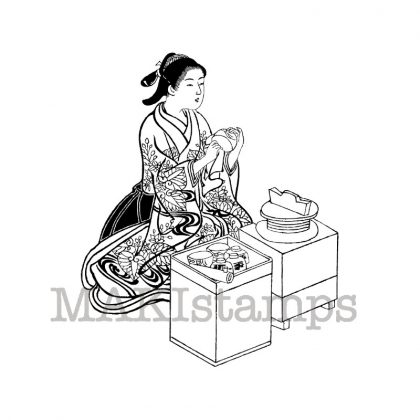 rubber stamp Geisha